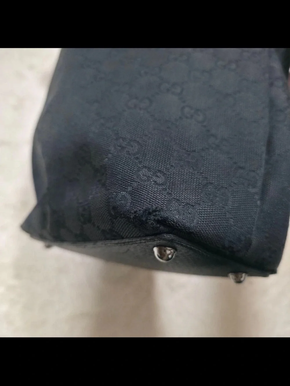 Gucci Black GG Canvas Tote with Double Shoulder Straps